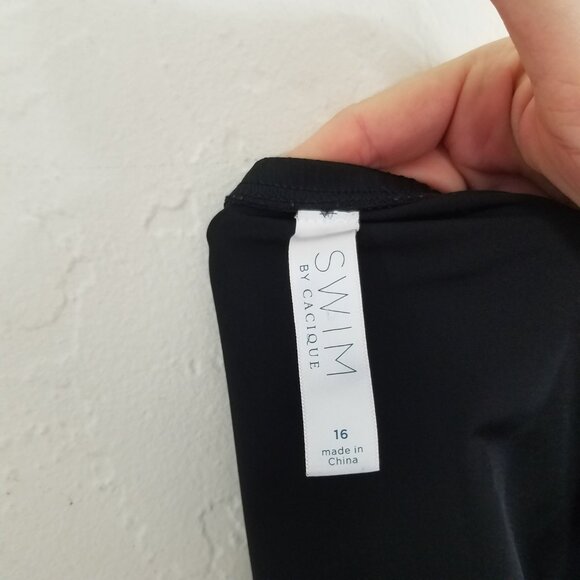 Swim By Cacique Skirt Bikini Bottom Black Stretch Size 16 - Picture 4 of 5